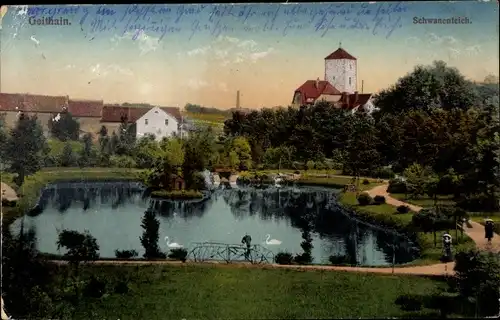 Ak Geithain in Sachsen, Schwanenteich, Kirche