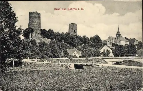 Ak Kohren Sahlis Frohburg Sachsen, Burg, Brücke