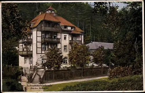 Ak Bad Schandau Sächsische Schweiz, Hotel Schrammsteinbaude