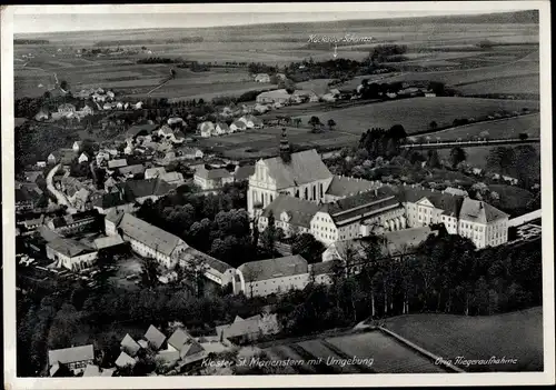 Ak Panschwitz Kuckau Oberlausitz, Kloster St. Marienstern, Fliegeraufnahme, Gasthaus am Kloster