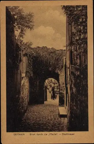 Ak Geithain in Sachsen, Stadtmauer, Blick durch die Pforte