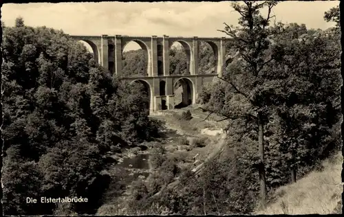 Ak Jocketa Pöhl im Vogtland, Elstertalbrücke