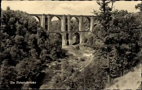 Ak Jocketa Pöhl im Vogtland, Elstertalbrücke