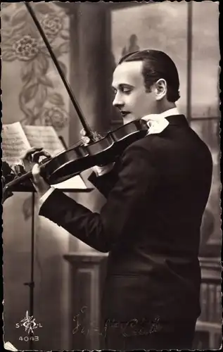 Ak Vive Ste Cécile, Mann mit Geige