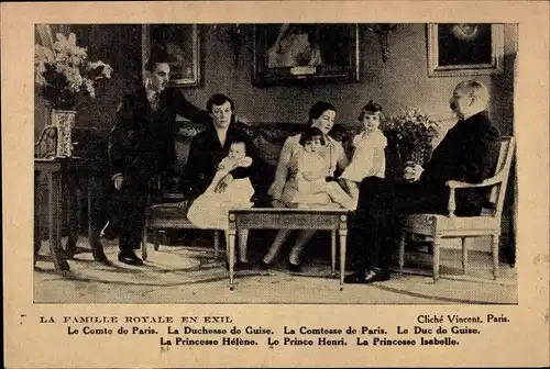 Ak Der Graf von Paris, Herzogin von Guise, Prinzessin Helene, Isabelle, Prinz Henri