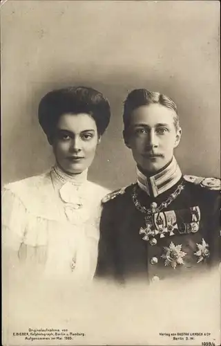 Ak Kronprinz Wilhelm von Preussen, Kronprinzessin Cecilie von Preußen, Liersch 1059 4