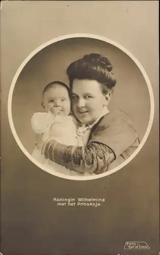 Passepartout Ak Königin Wilhelmina der Niederlande, Juliana der Niederlande