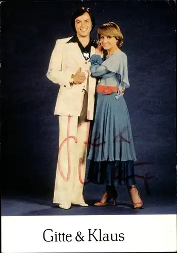 Ak Musiker Gitte und Klaus, Portrait, Autogramm