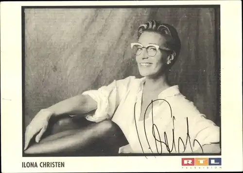 Ak Fernsehmoderatorin Ilona Christen, Portrait, RTL, Autogramm