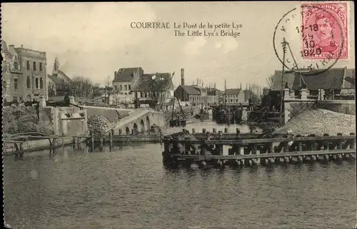 Ak Kortrijk Courtrai Westflandern, Le Pont de la petite Lys