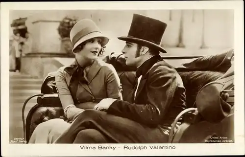 Ak Schauspieler Rudolph Valentino, Schauspielerin Vilma Banky, Ross 3946/1