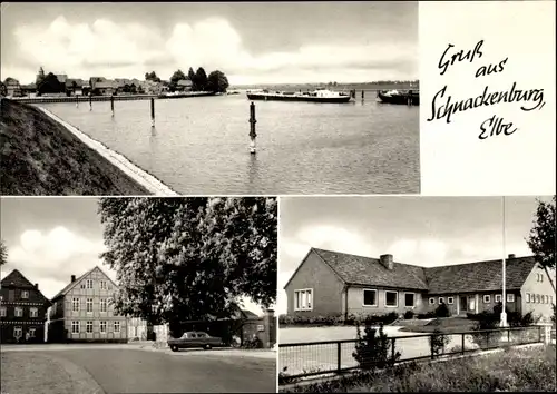 Ak Schnackenburg in Niedersachsen, Elbpartie, Straßenansichten