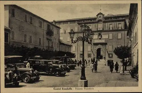 Ak Castel Gandolfo Lazio, Palazzo Pontifico, Autos