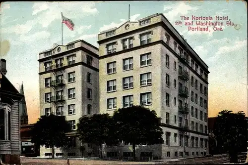 Ak Portland Oregon USA, The Nortonia Hotel, 11th. and Washington Sts.