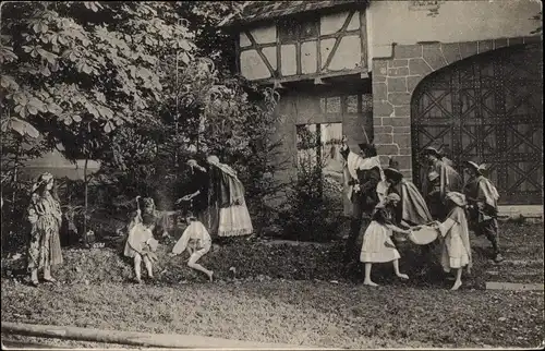 Ak Diessenhofen Kanton Thurgau, Aufführungen des Götz von Berlichingen, Zigeunergruppe