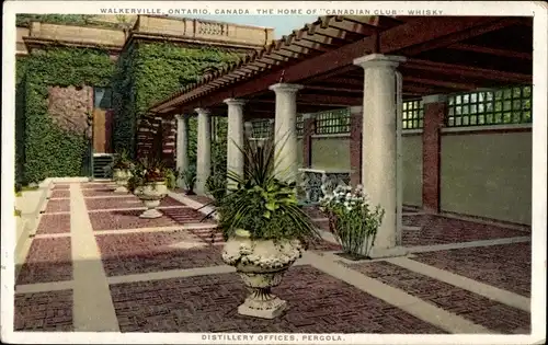 Ak Walkerville Windsor Ontario Kanada, die Heimat des Canadian Club Whisky, Büros der Brennerei