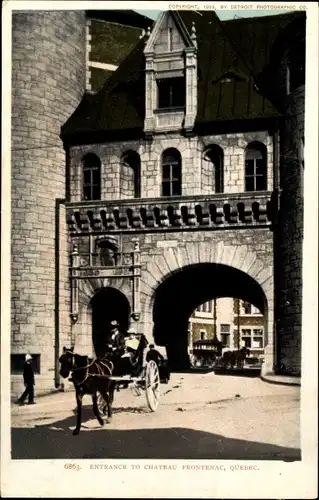 Ak Quebec Kanada, Château Frontenac, Eingang