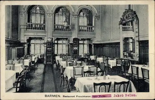 Ak Barmen Wuppertal, Restaurant Franziskaner, Innenansicht