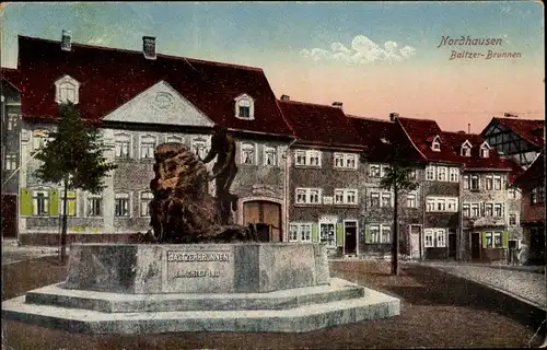 Ak Nordhausen am Harz, Baltzer-Brunnen