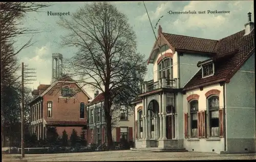 Ak Nunspeet Gelderland, Rathaus, Postamt