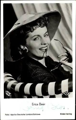 Ak Schauspielerin Erica Beer, Portrait, Autogramm