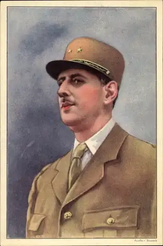 Ak Französischer General und Präsident Charles de Gaulle, Portrait in Uniform