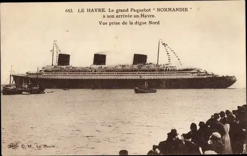 Ak Le Havre, Le Grand Paquebot Normandie, Französische Linie