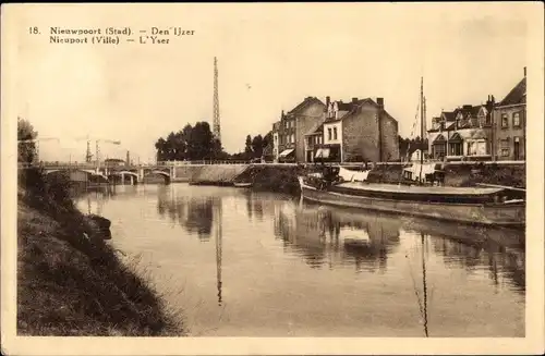 Ak Nieuport Nieuwpoort Westflandern, Stadt, den Yser