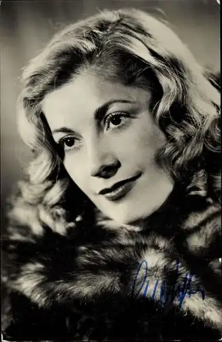 Ak Schauspieler Gisela Uhlen, Portrait, DEFA Film, Film Der Arzt aus Heilbronn, Autogramm