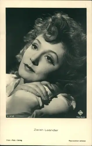 Ak Schauspielerin und Sängerin Zarah Leander, Portrait