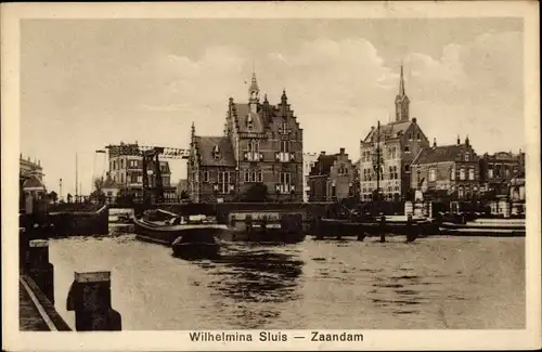 Ak Zaandam Zaanstad Nordholland, Wilhelmina Sluis