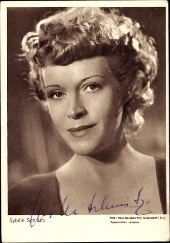 Ak Schauspielerin Sybille Schmitz, Portrait, Autogramm