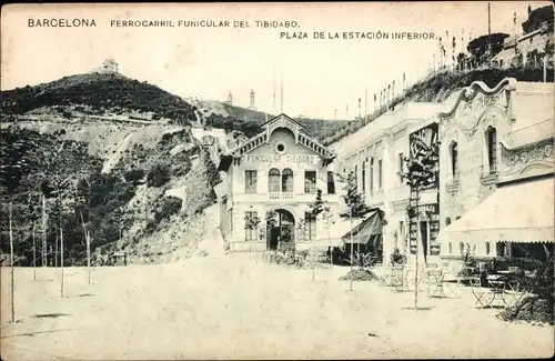 AK Barcelona Katalonien Spanien, Standseilbahn Tibidabo