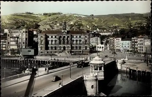 Ak Bilbao Baskenland, General Mola Brücke, Rathaus