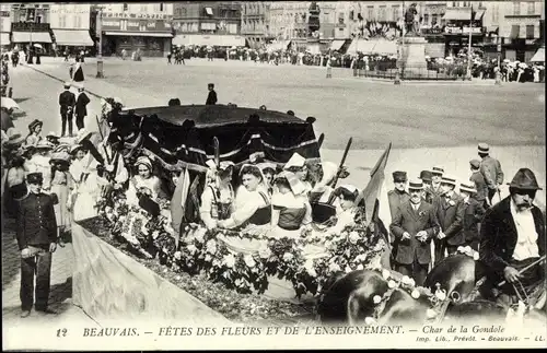 Ak Beauvais Oise, Blumen- und Bildungsfestival, Gondelwagen