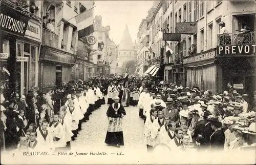 Ak Beauvais Oise, Jeanne-Hachette-Feierlichkeiten