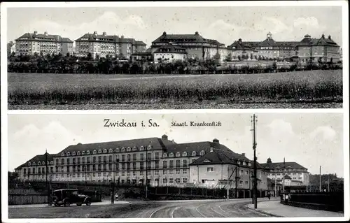 Ak Zwickau in Sachsen, Staatliches Krankenstift