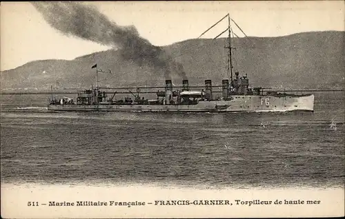 Ak Französisches Kriegsschiff Francis-Garnier, Französische Marine