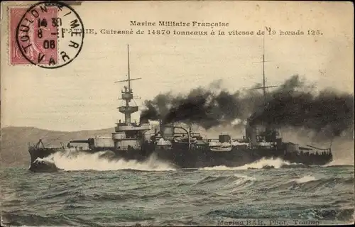 Ak Französisches Kriegsschiff Patrie, Französische Marine