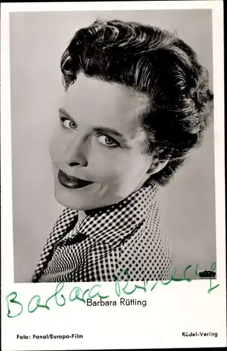 Ak Schauspielerin Barbara Rütting, Portrait, Film Christina, Autogramm