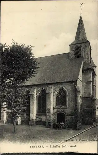 Ak Frévent Pas de Calais, Kirche Saint-Wast