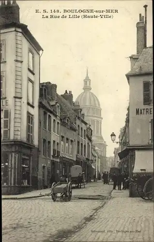 Ak Boulogne sur Mer Pas de Calais, Rue de Lille