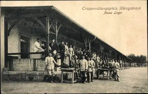 Ak Königsbrück in der Oberlausitz, Truppenübungsplatz, Neues Lager, Soldaten