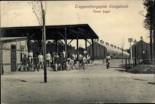Ak Königsbrück in der Oberlausitz, Truppenübungsplatz, Neues Lager, Baracke, Soldaten