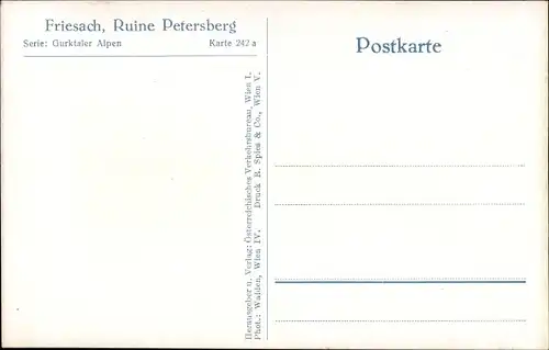 Ak Friesach in Kärnten, Ruine Petersberg