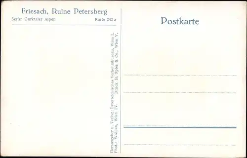 Ak Friesach in Kärnten, Ruine Petersberg