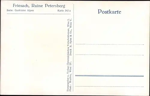 Ak Friesach in Kärnten, Ruine Petersberg