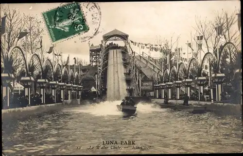 Ak Paris XVI Passy, Luna Park, Le Water Chute