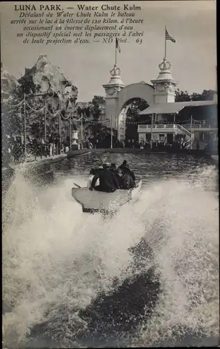 Ak Paris XVI, Luna Park, Wasserrutsche Kulm