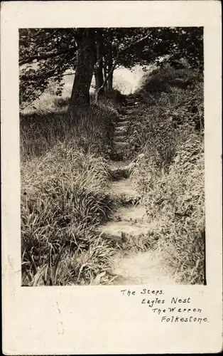 Ak Folkestone Kent England, The Steps, Eagles Nest, the Warren